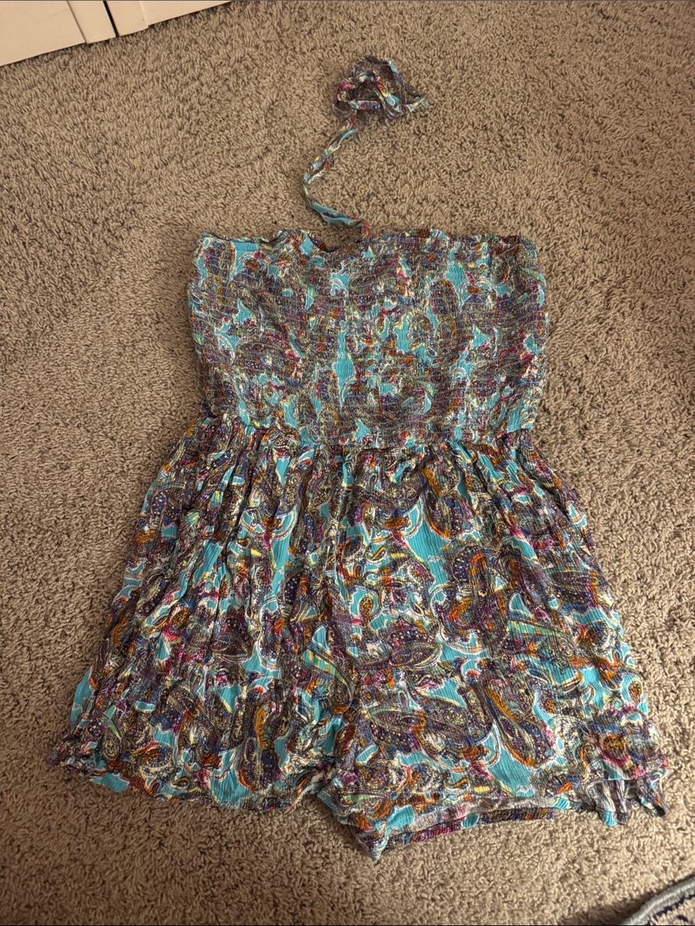 wild fable Turquoise Paisley Strapless Romper